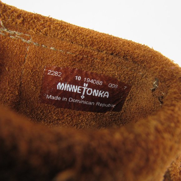 Minnetonka Kids Back Zipper Suede Boot Hardsole Size 10 - Picture 10 of 13